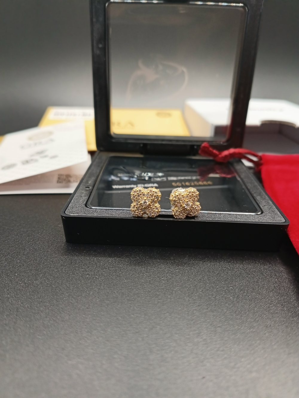 Gold Flower Cluster Stud Earrings